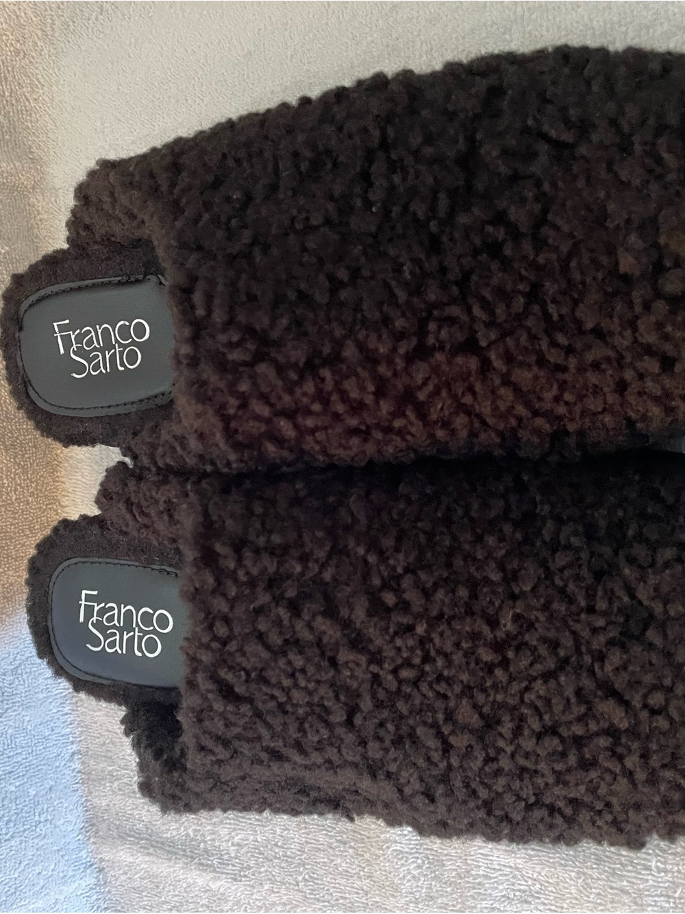 Franco Sarto Women’s 9 Black Sherpa Slip-On Slippers